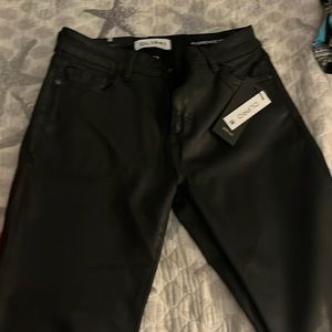 DL 1961 black denim coated jeans